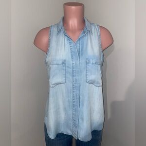 Cloth & Stone Sky Blue Sleeveless Blouse